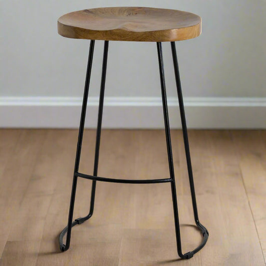 Franklin Hardwood Shaped Barstool