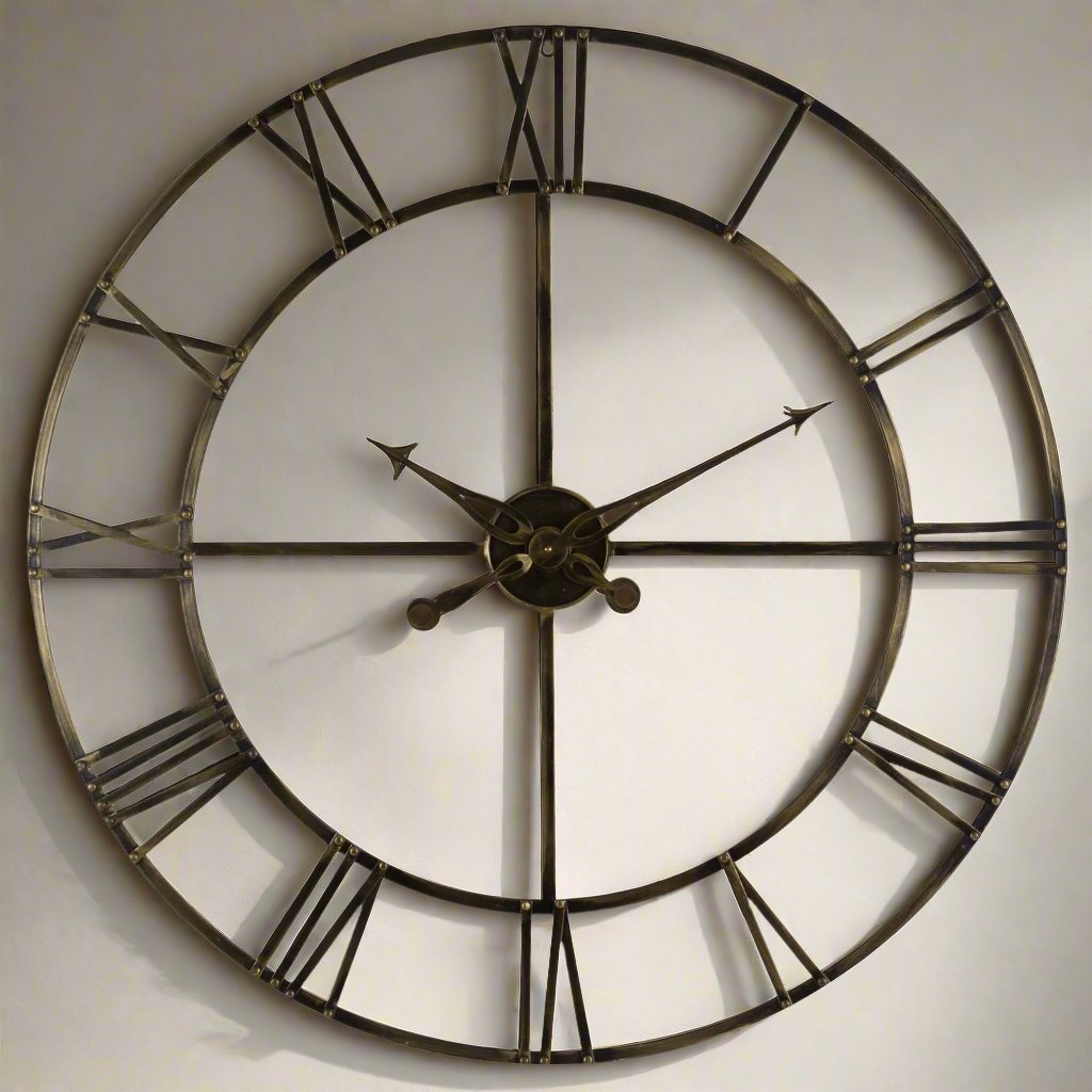 Large Antique Brass Large Skeleton Clock