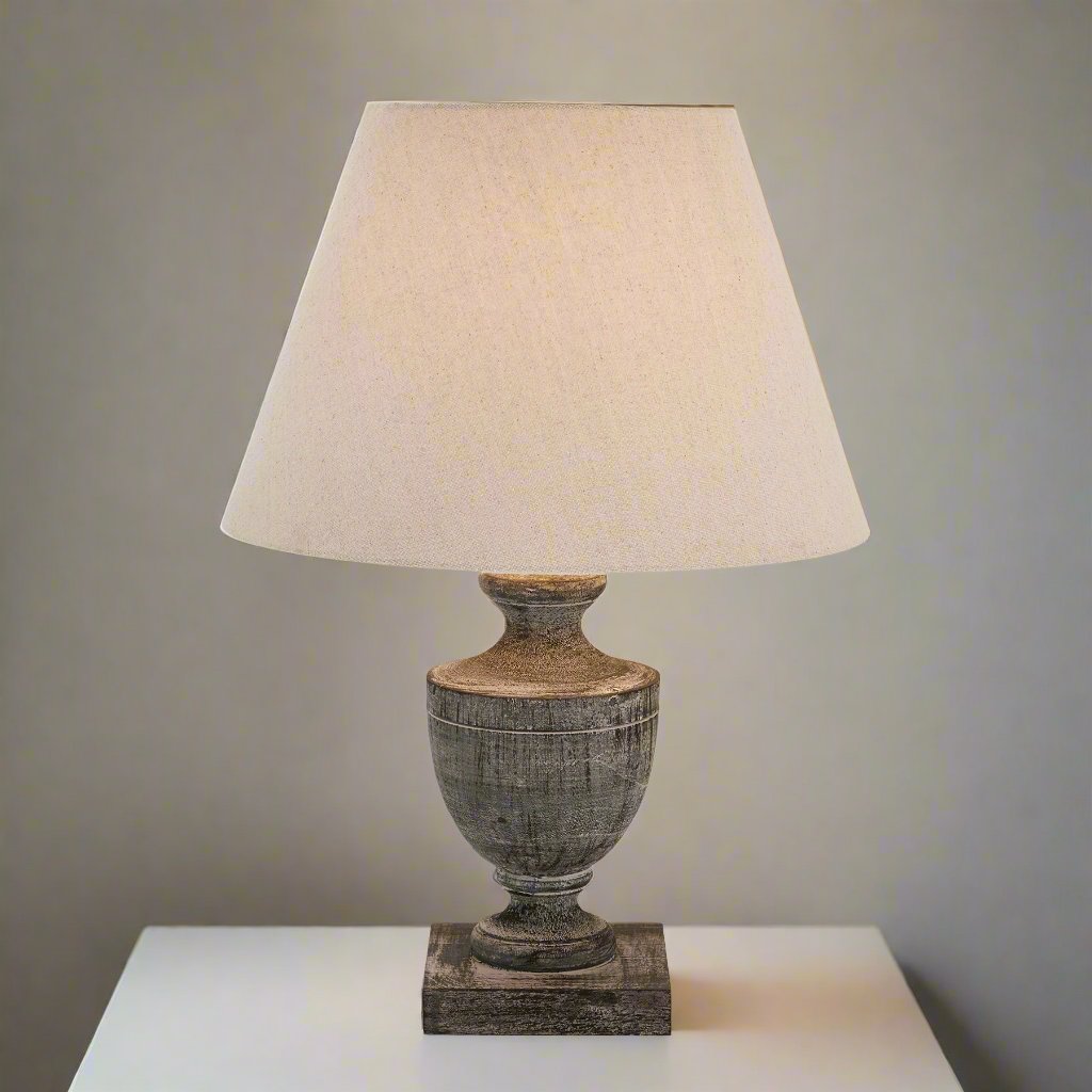 Incia Urn Wooden Table Lamp