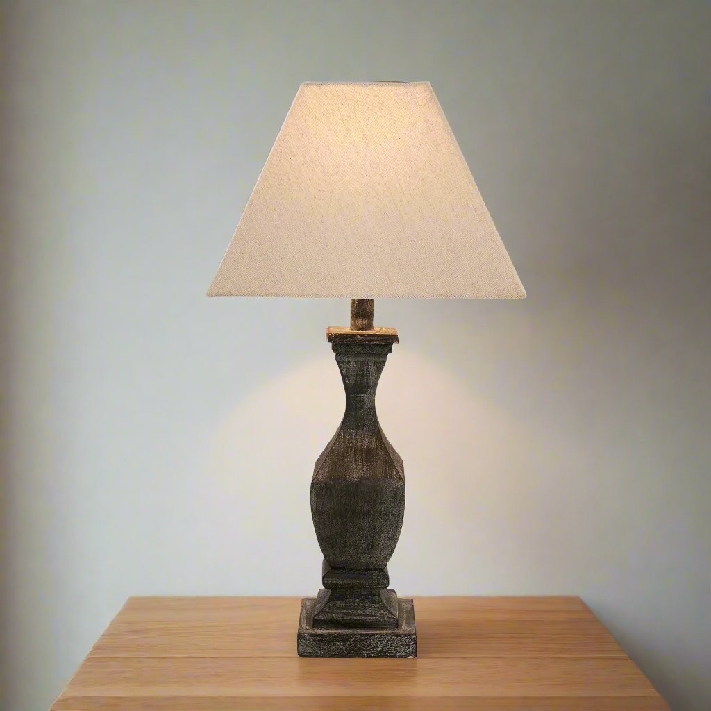 Incia Fluted Wooden Table Lamp