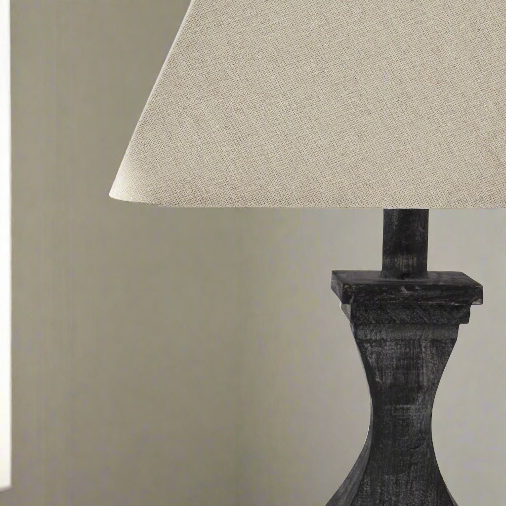 Incia Fluted Wooden Table Lamp