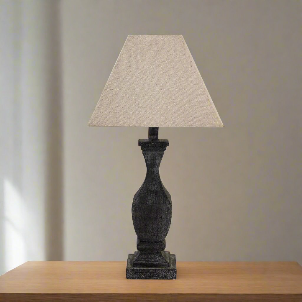 Incia Fluted Wooden Table Lamp