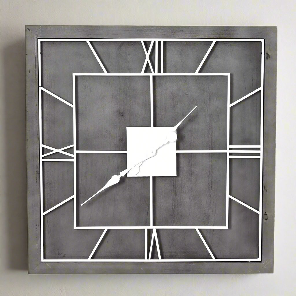 Williston Grey Square Wall Clock