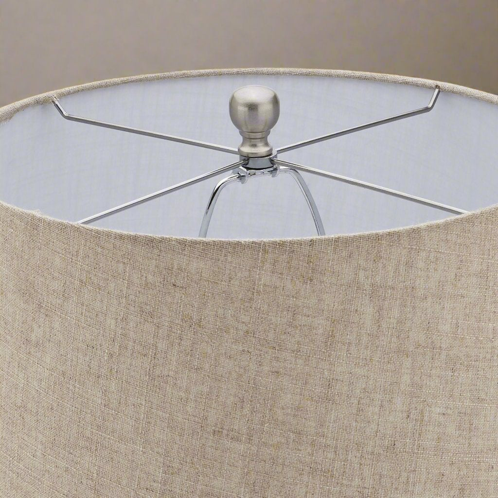 Acantho Grey Ceramic Lamp With Linen Shade