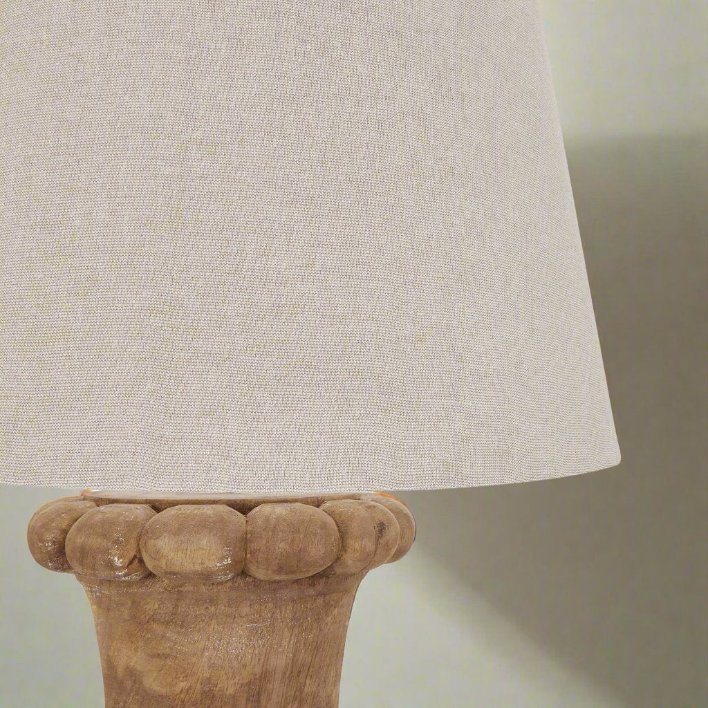 Delaney Natural Wash Fluted Lamp With Linen Shade