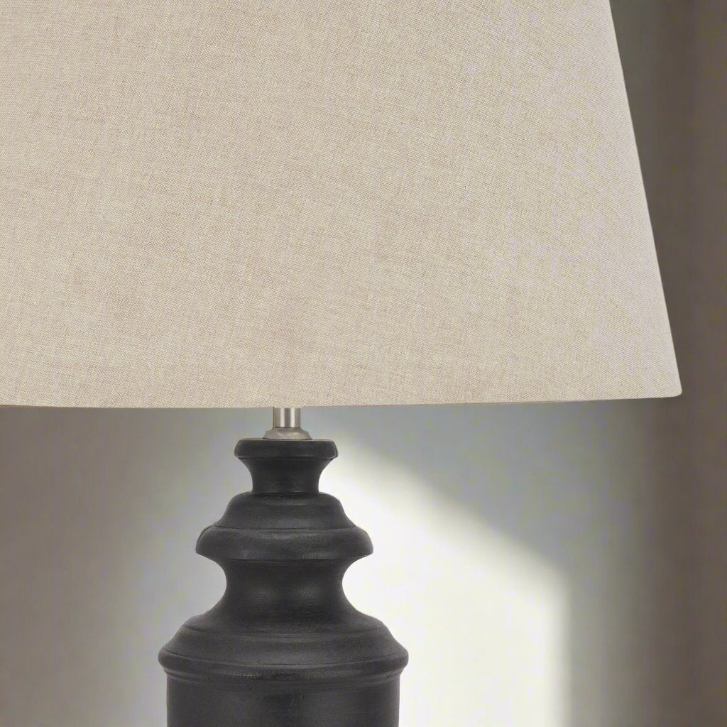 Delaney Collection Grey Urn Lamp With Linen Shade