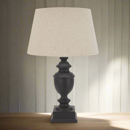 Delaney Collection Grey Urn Lamp With Linen Shade