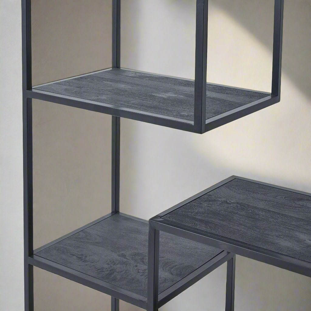 Large Black Multi Shelf Unit