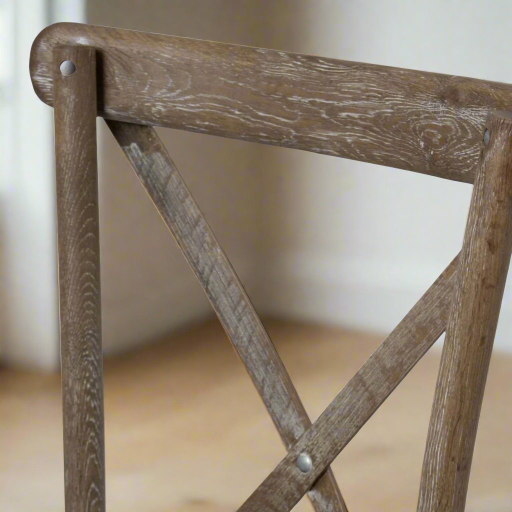 Light Oak Cross Back Dining Chair