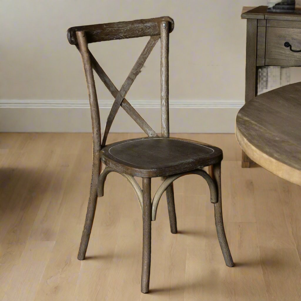 Light Oak Cross Back Dining Chair