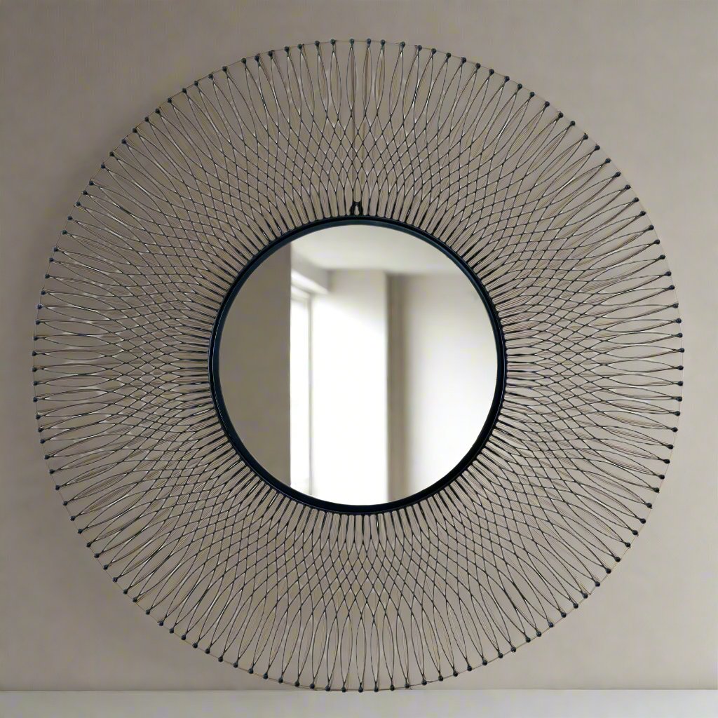 Rio Black Large Wire Mirror