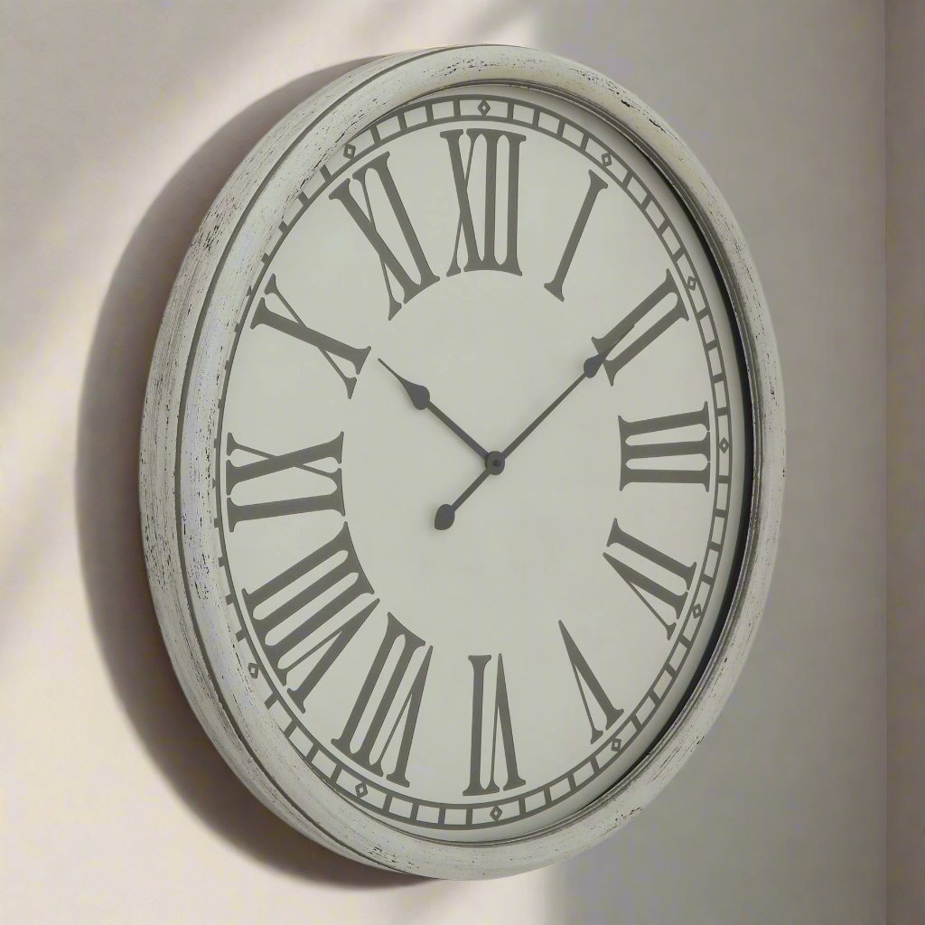 Embossed Wall Clock With Glass