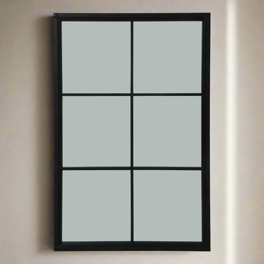 Black Wood XL Window Mirror