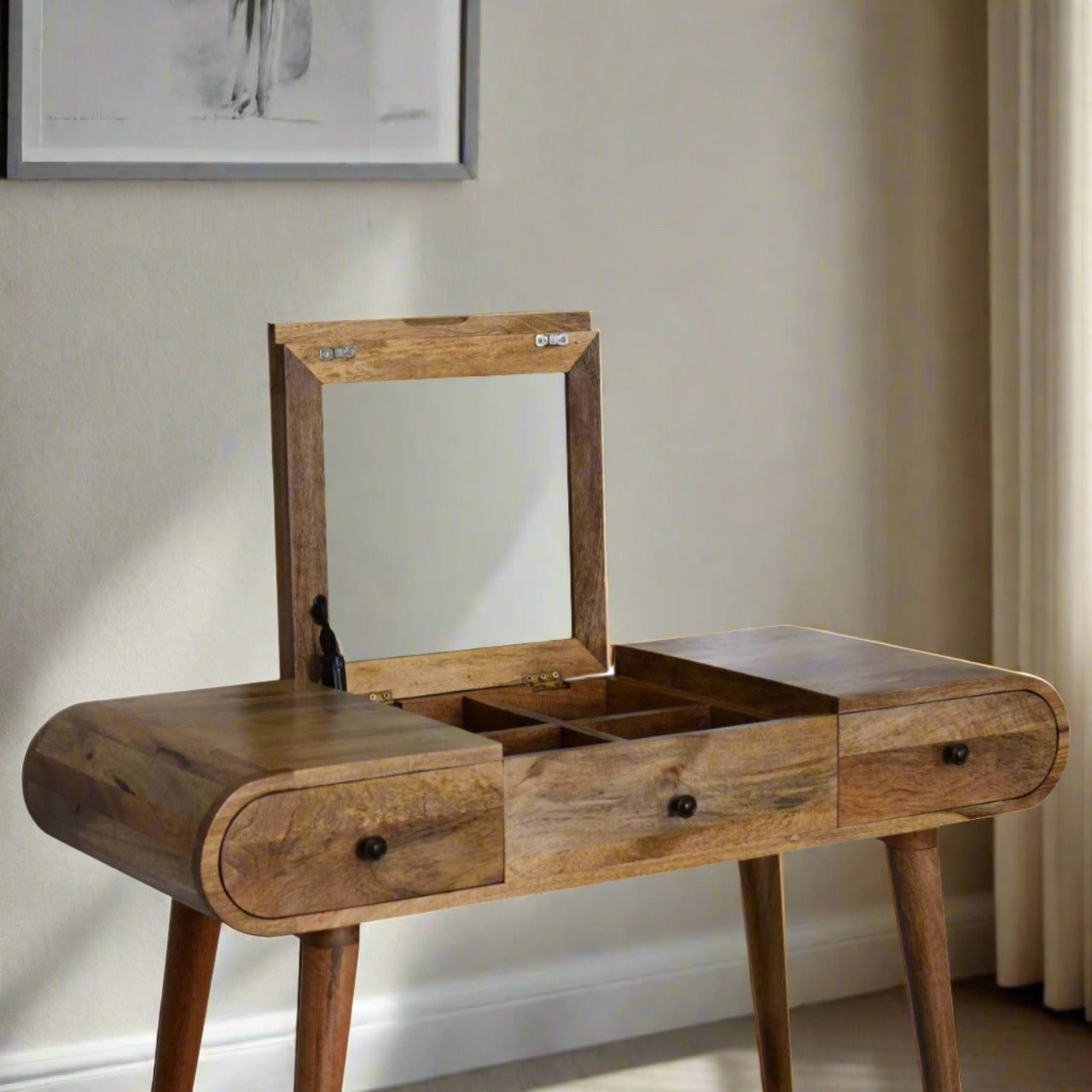 Solid mango wood dressing table