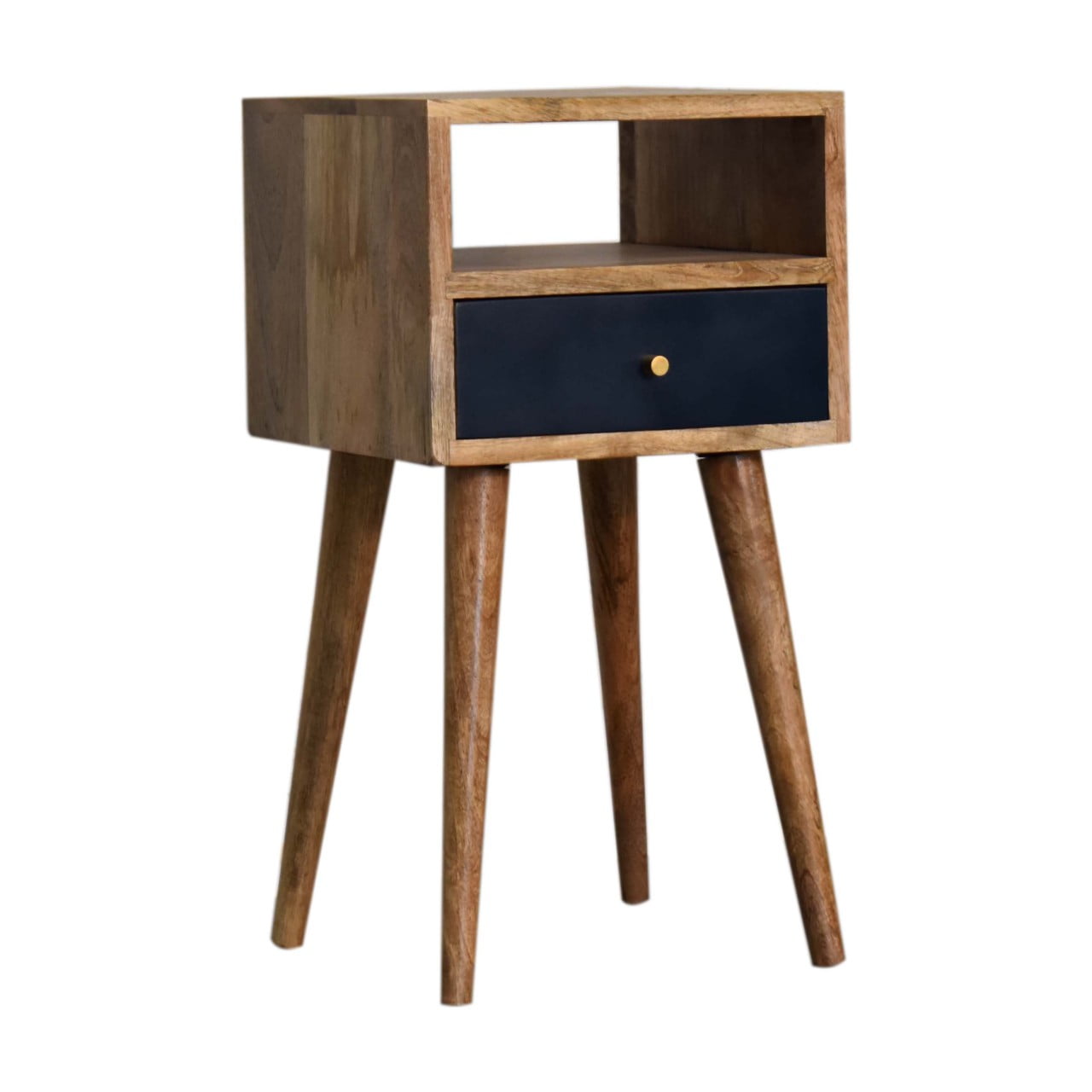 Mini Navy Blue Hand Painted Bedside table with 1 Drawer