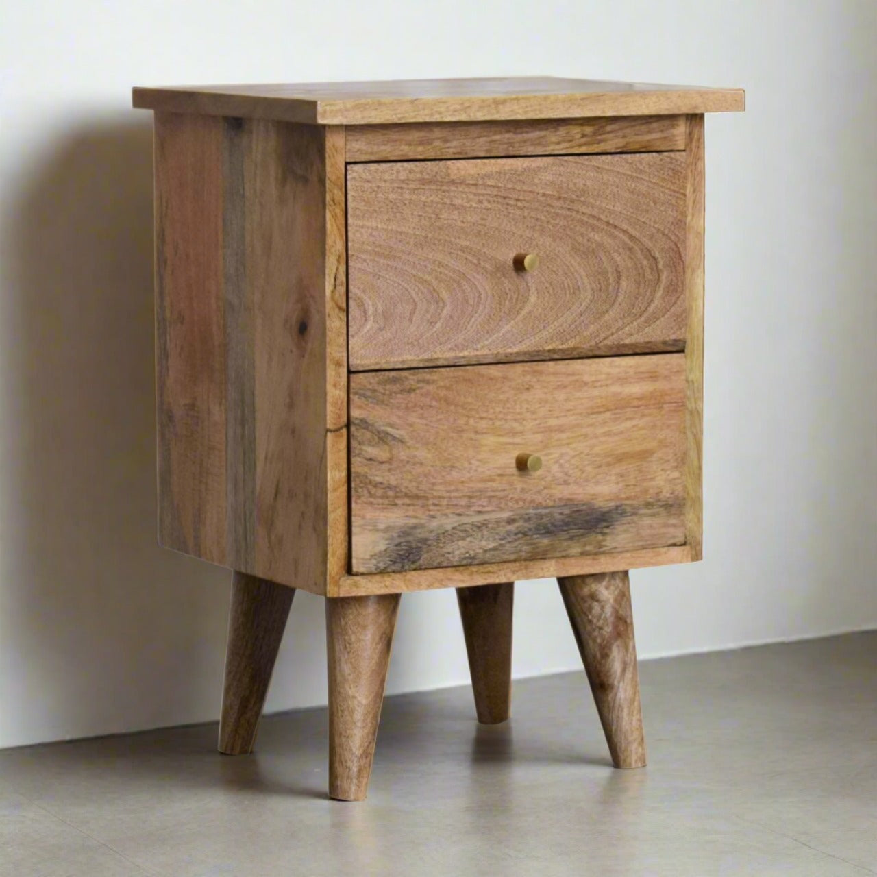 Solid mango wood bedside table