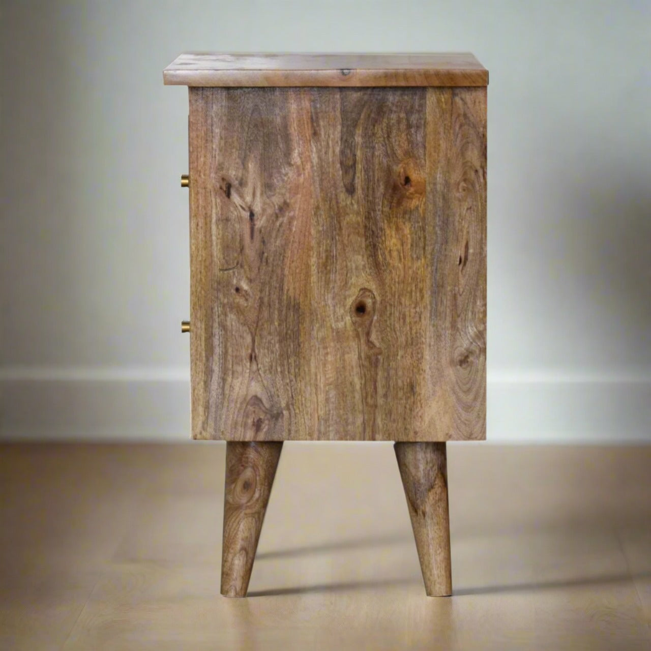 Stylish nightstand with knobs