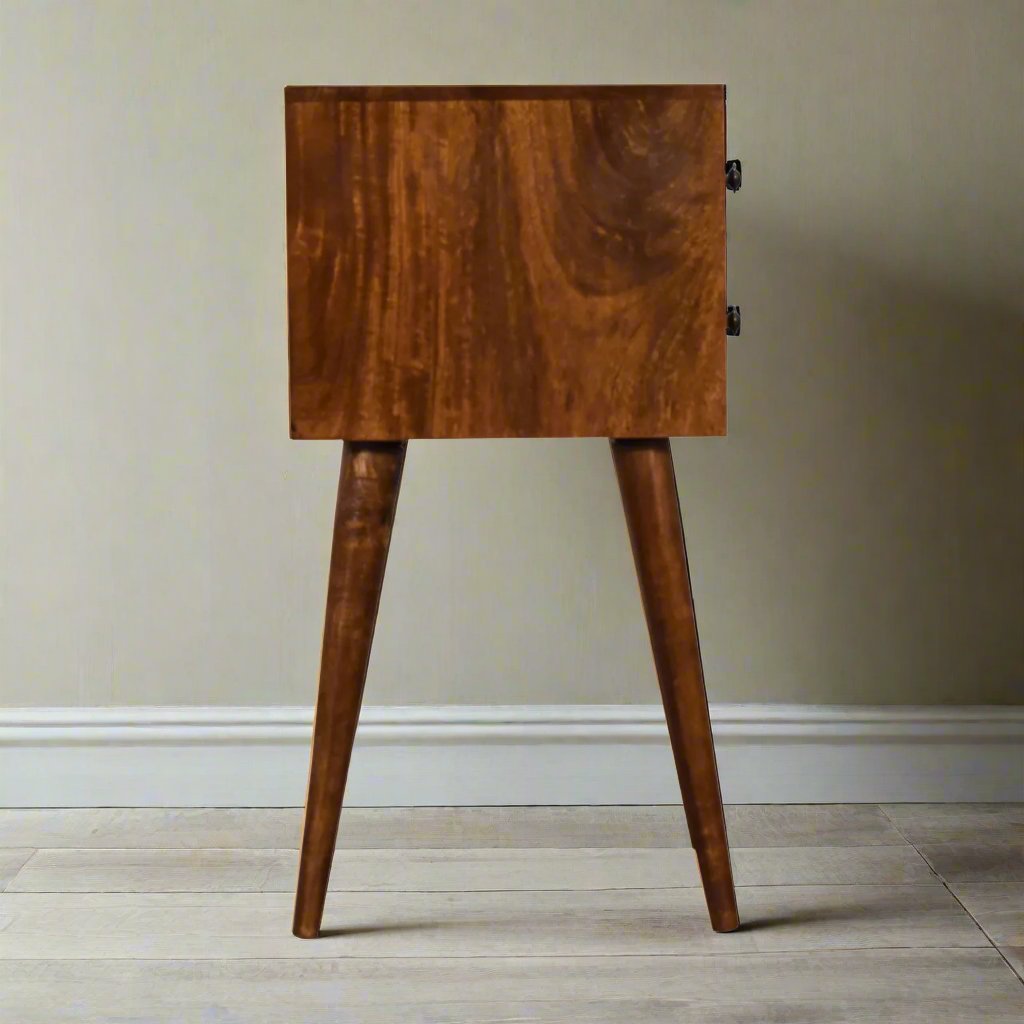 Mini Chestnut Bedside with 2 Drawers