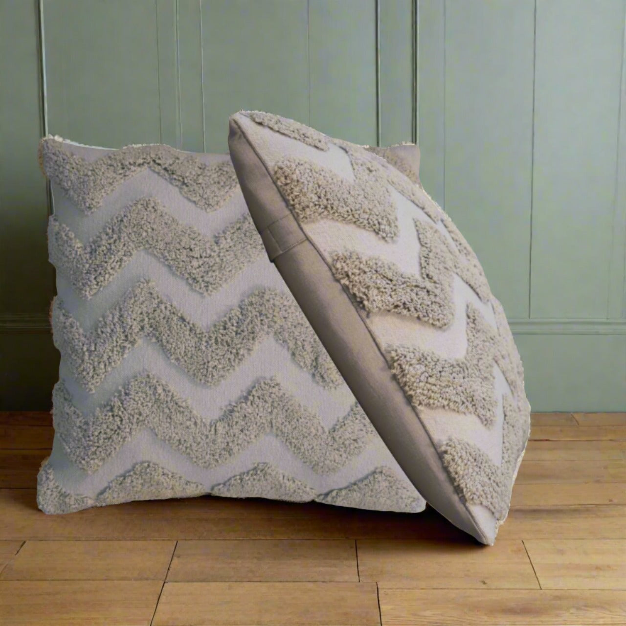 Grey Zig-zag Cushion Set of 2