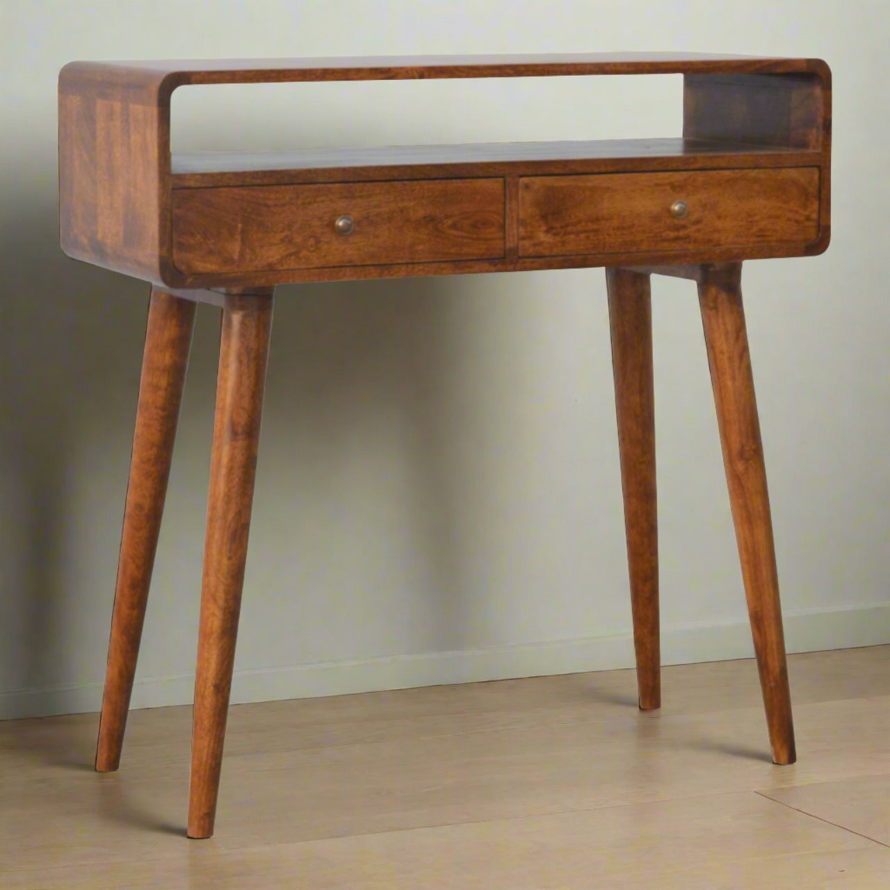 Solid mango wood console table