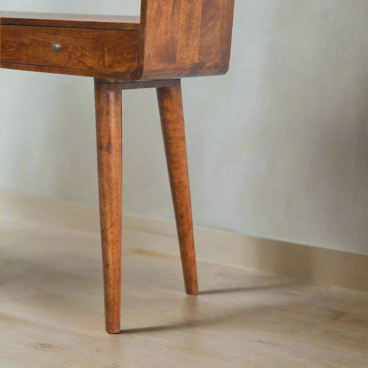 Stylish chestnut finish console table