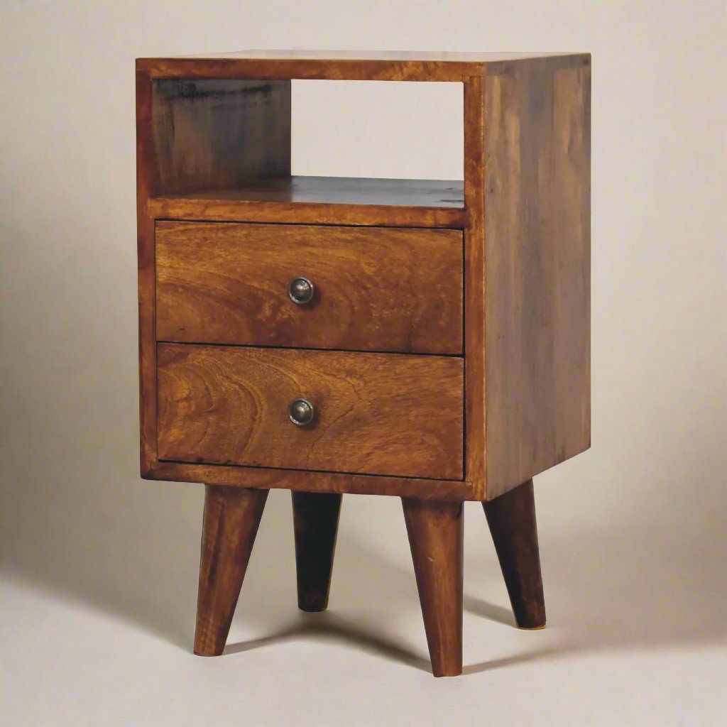 Mini Classic Chestnut Bedside with 2 Drawers