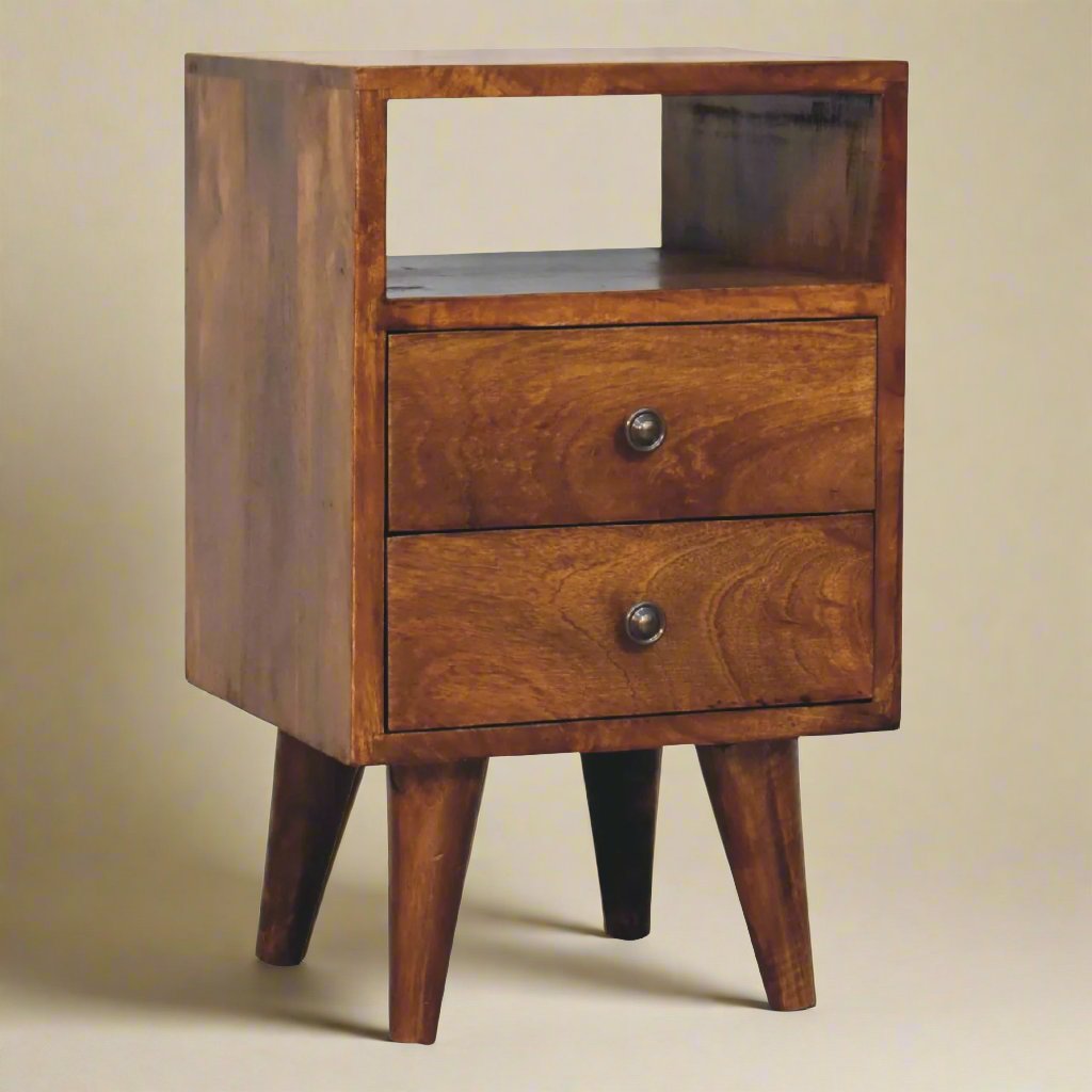 Mini Classic Chestnut Bedside with 2 Drawers