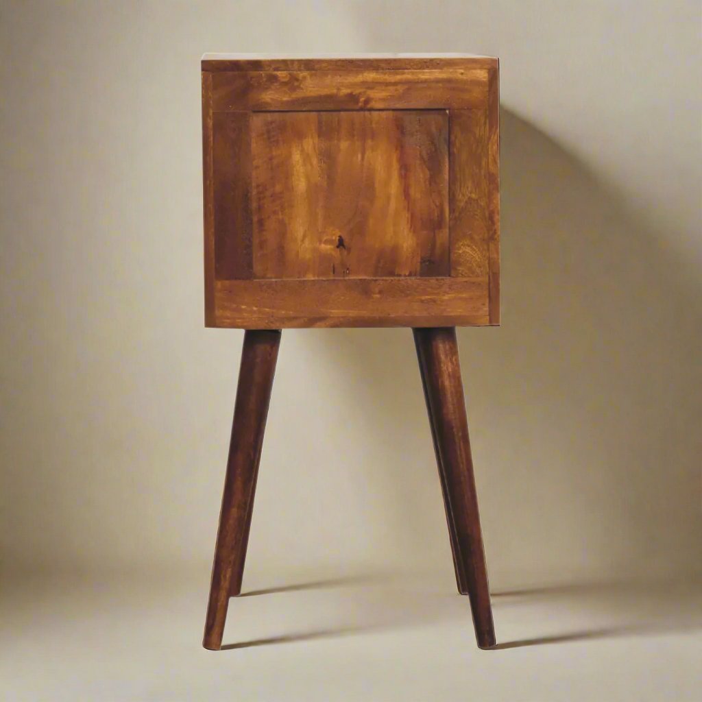 Mini Chestnut Cube 2 Drawer Bedside