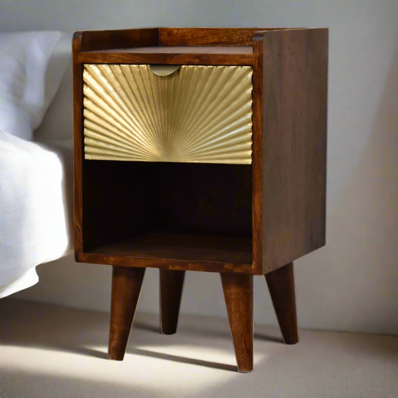 Modern wood bedside table