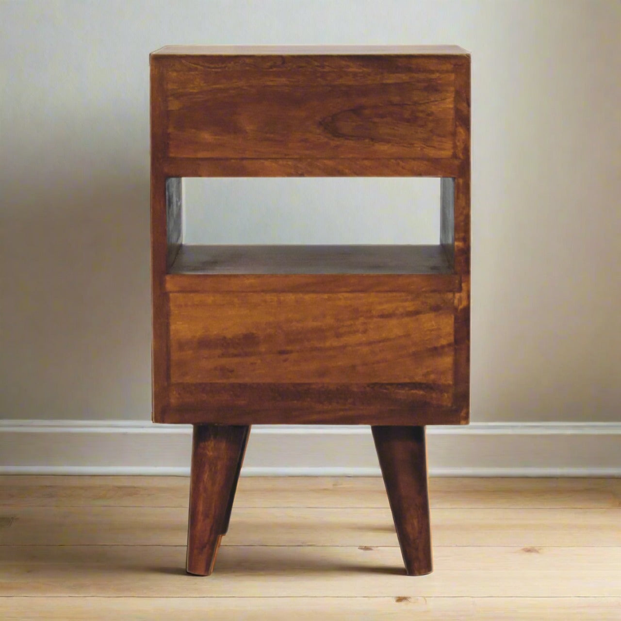 Nightstand with drawers and open slot