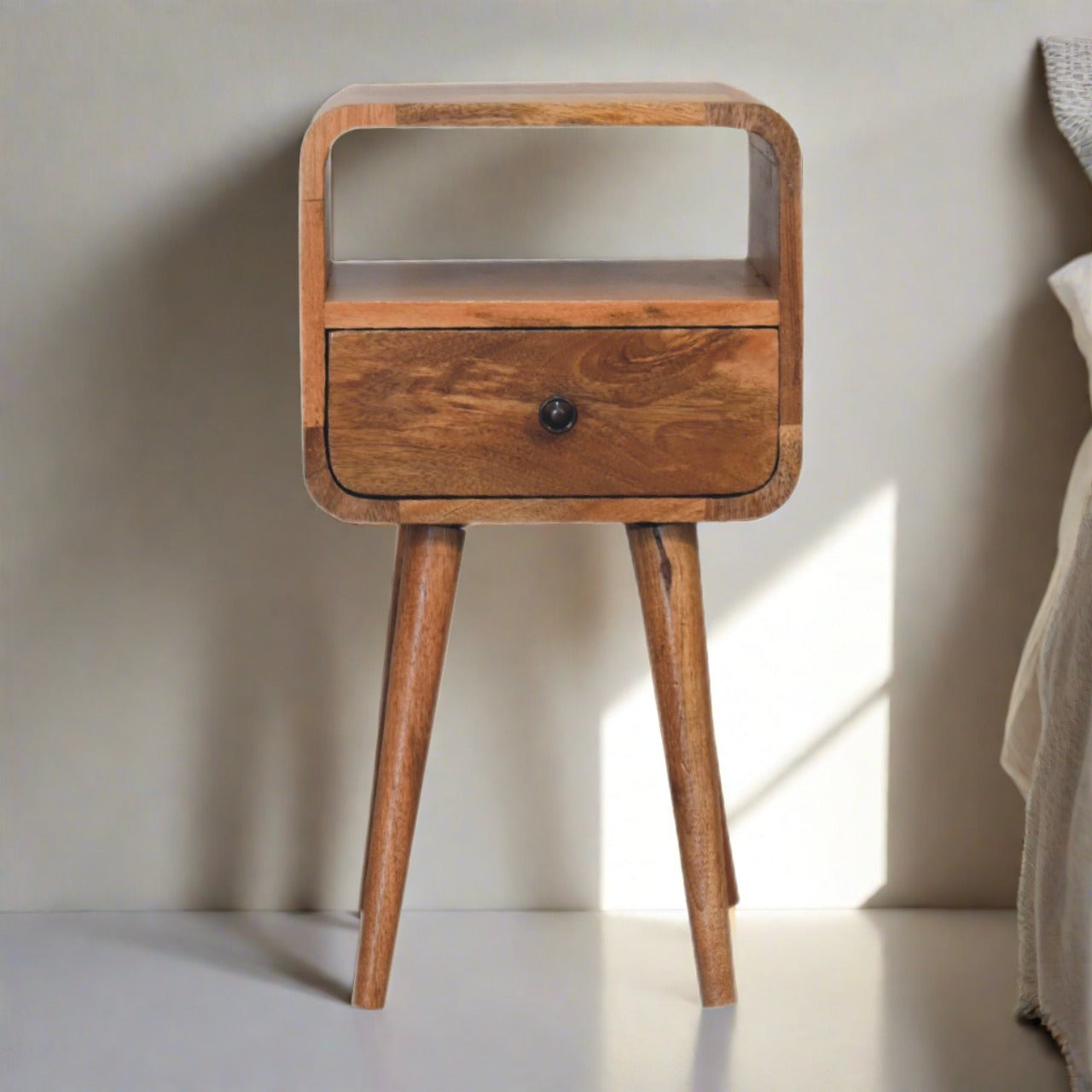 Stylish Mango Wood Bedside Table - Perfect for Any Bedroom