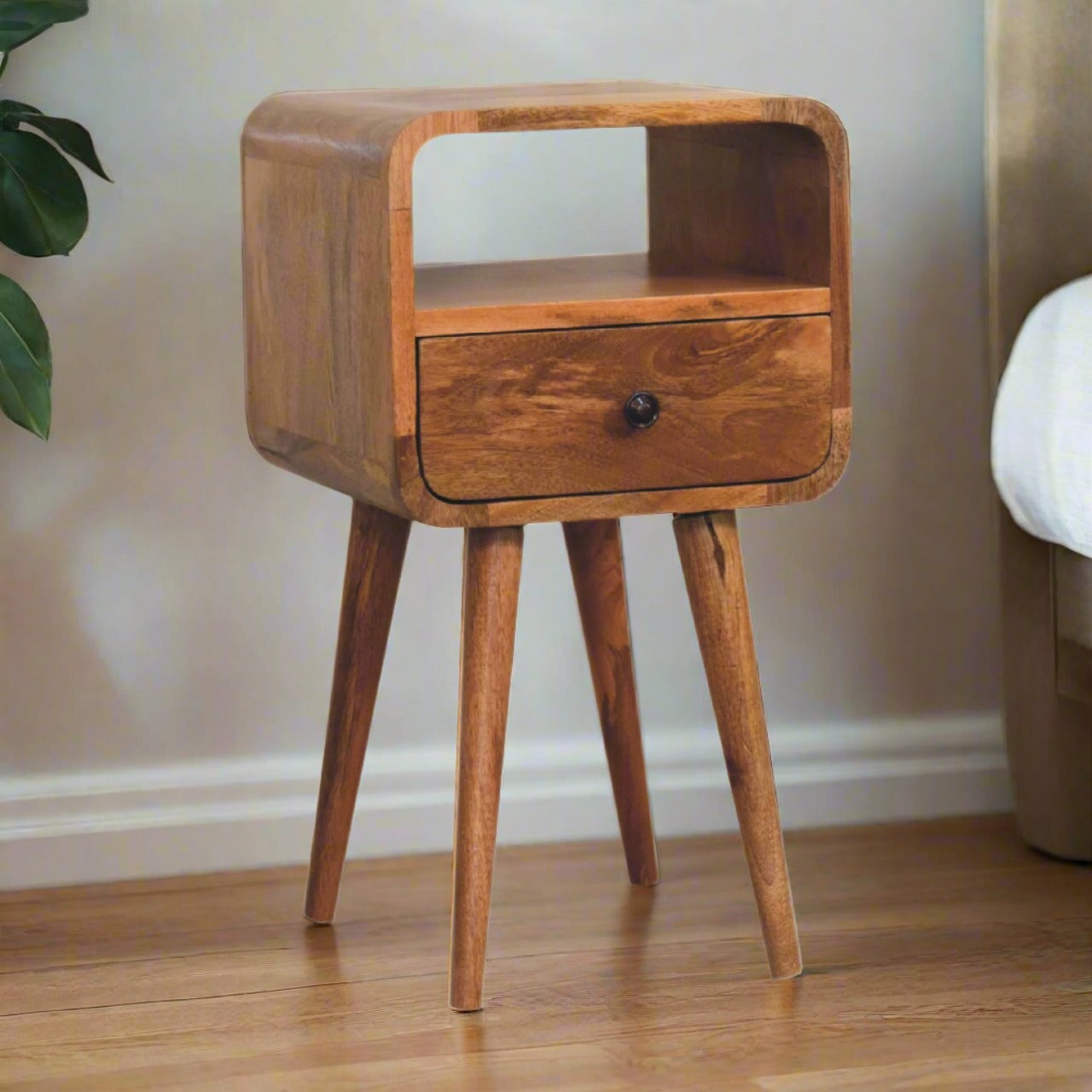 Stylish Mango Wood Bedside Table - Perfect for Any Bedroom