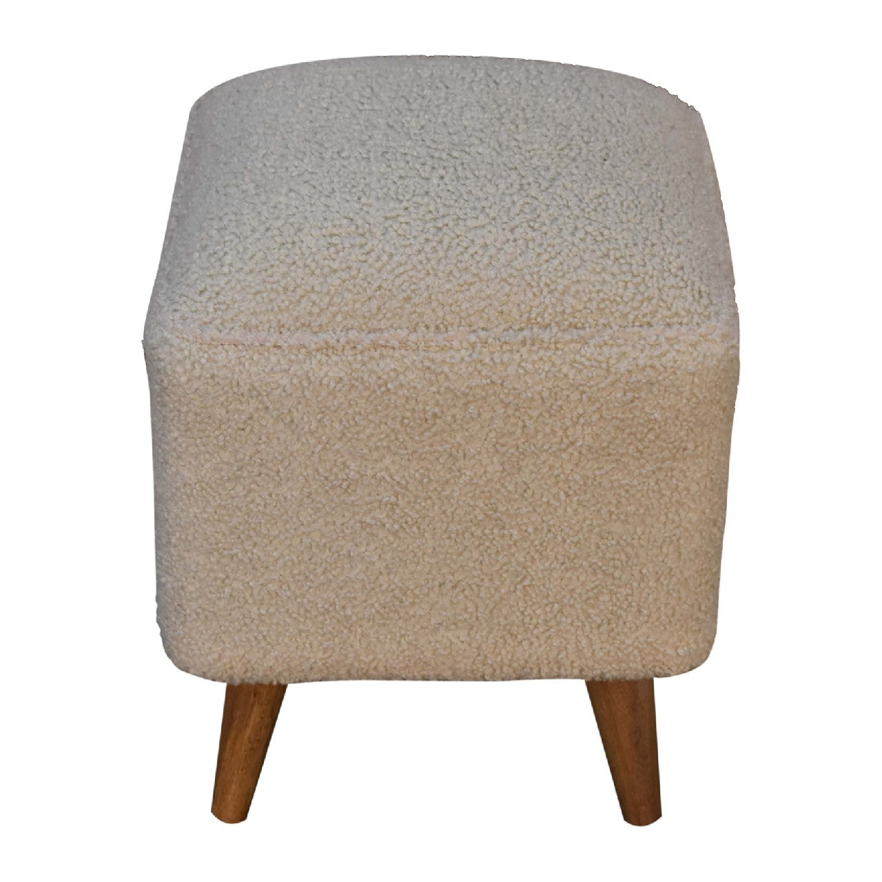 Cream Boucle Squoval Bench