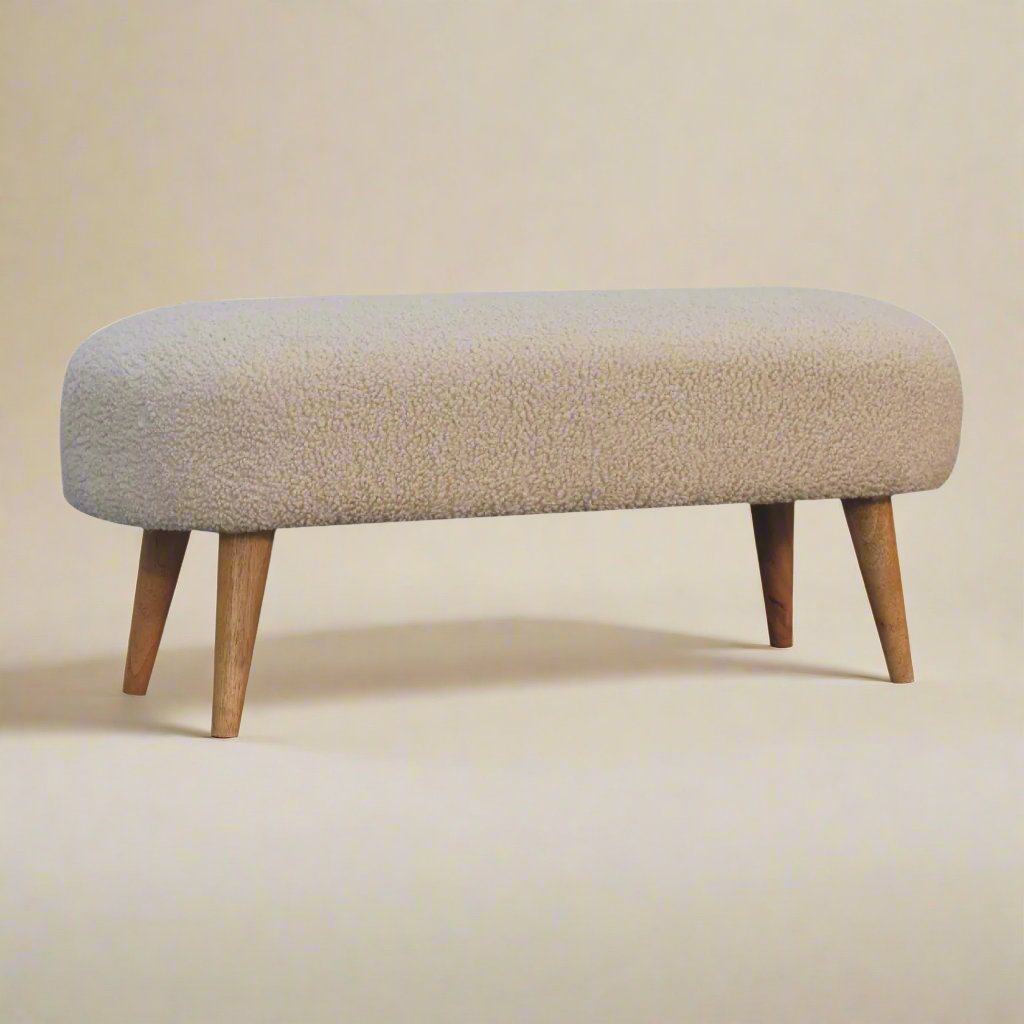 Boucle Hallway Bench