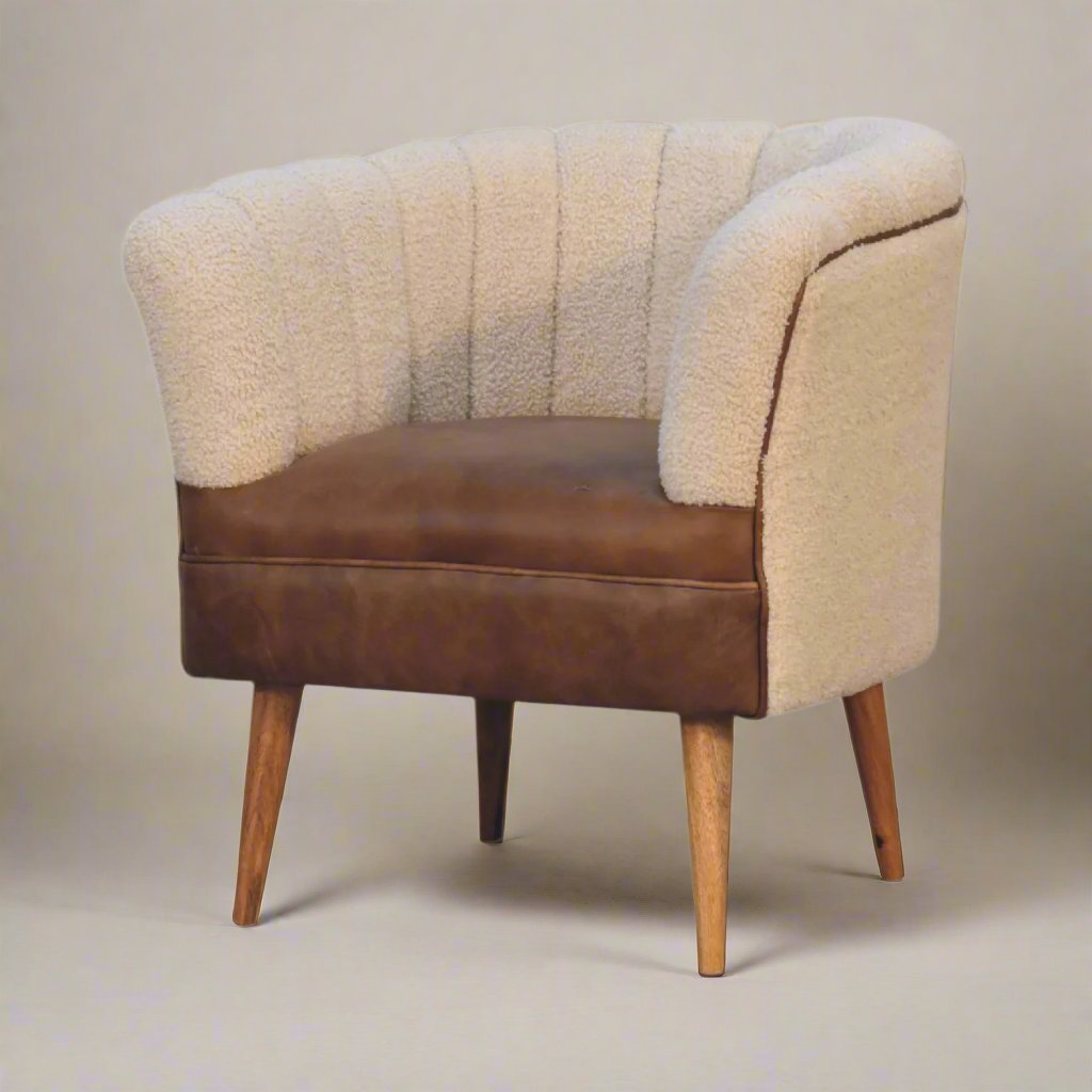 Boucle Cream Buffalo Armchair