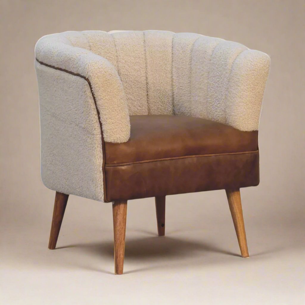 Boucle Cream Buffalo Armchair