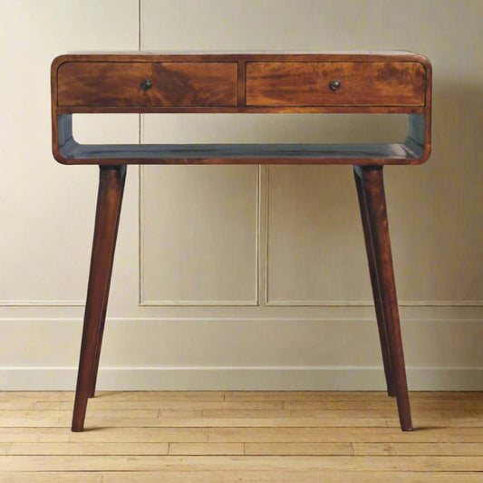 Sonata Chestnut Console Table with Drawers