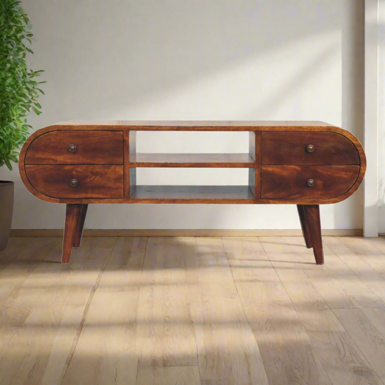 Chestnut Circular Media Unit