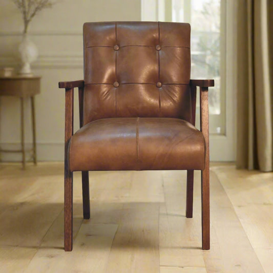 Brown Buffalo Leather Chair