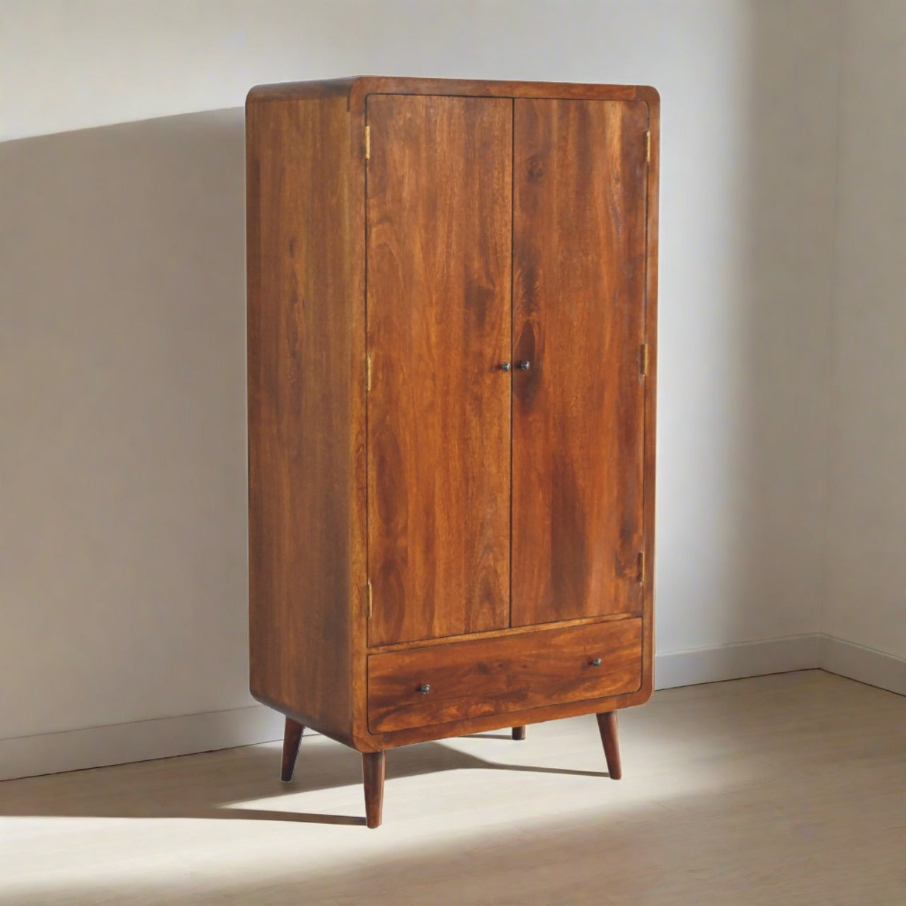 Curved Chestnut Wardrobe