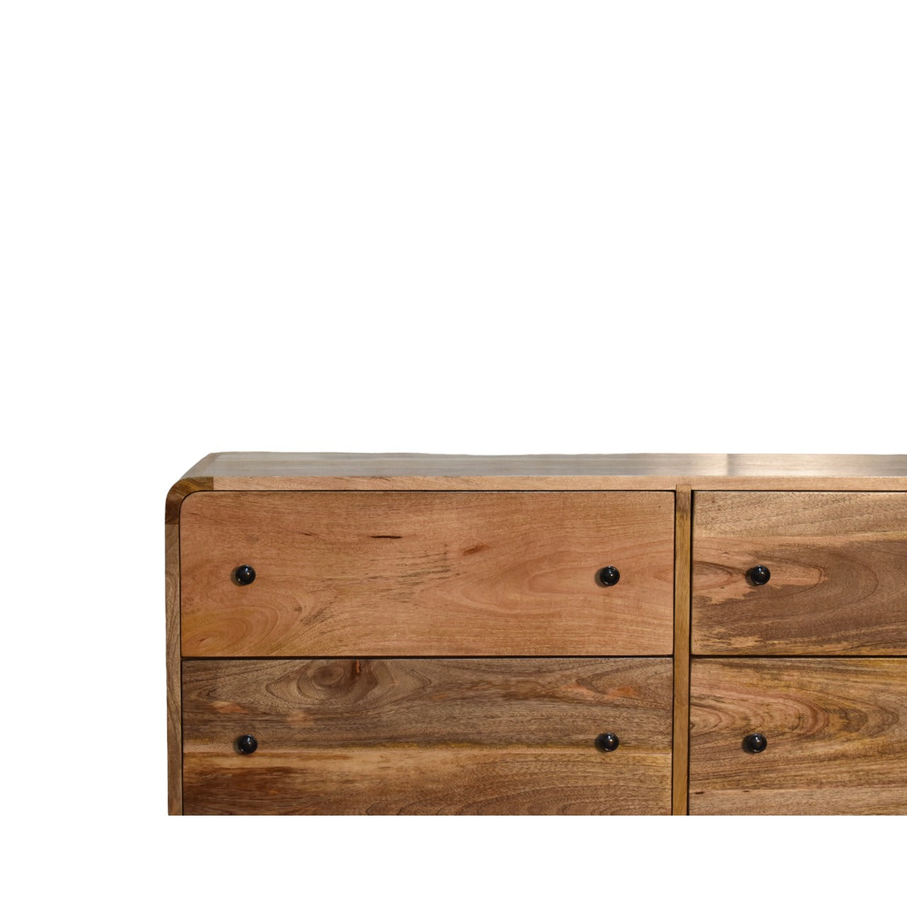 Large Curved Oak Chest of Drawers