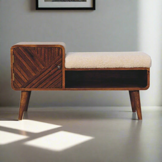 Boucle Carved Chestnut Telephone Table