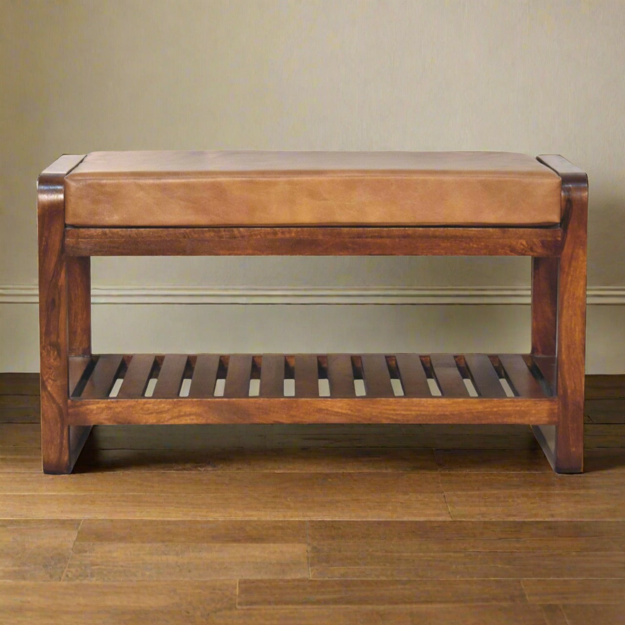 Buffalo Slatted Hallway Bench