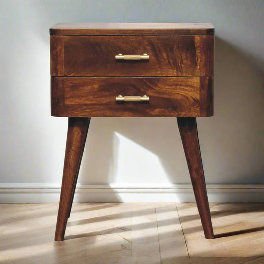 Chestnut T-Bar Nordic Bedside