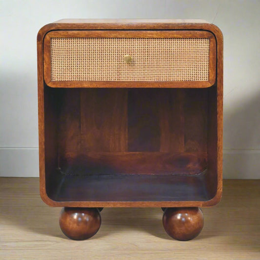 Chestnut Open Woven Bedside