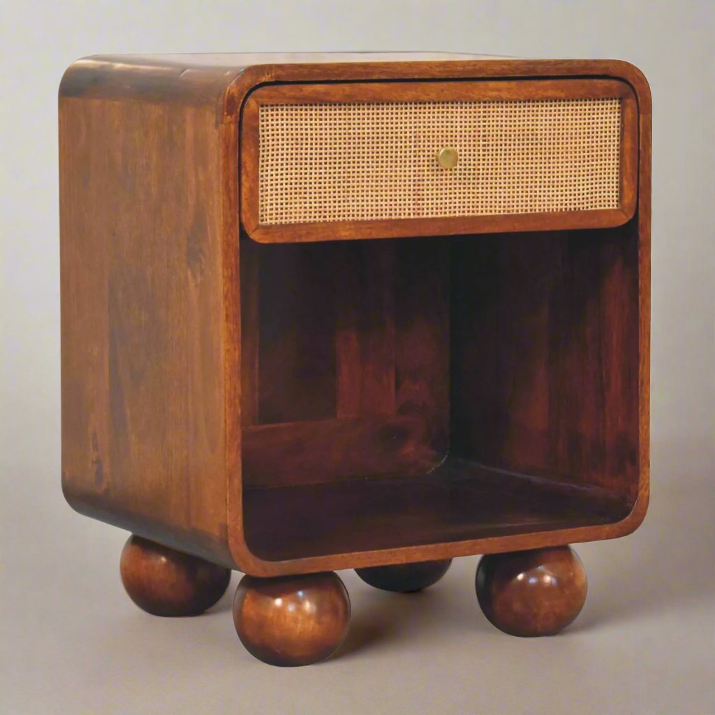 Chestnut Open Woven Bedside