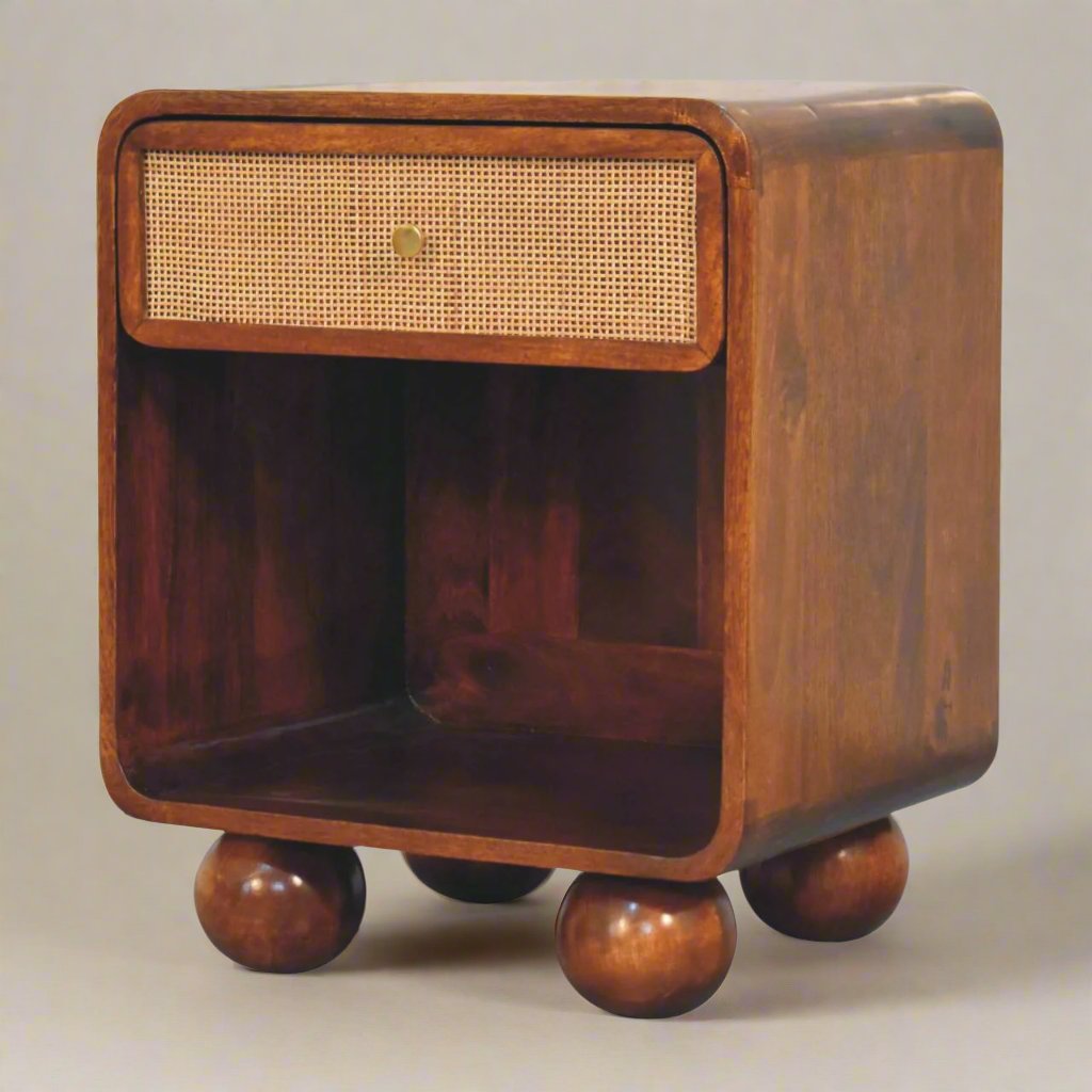 Chestnut Open Woven Bedside