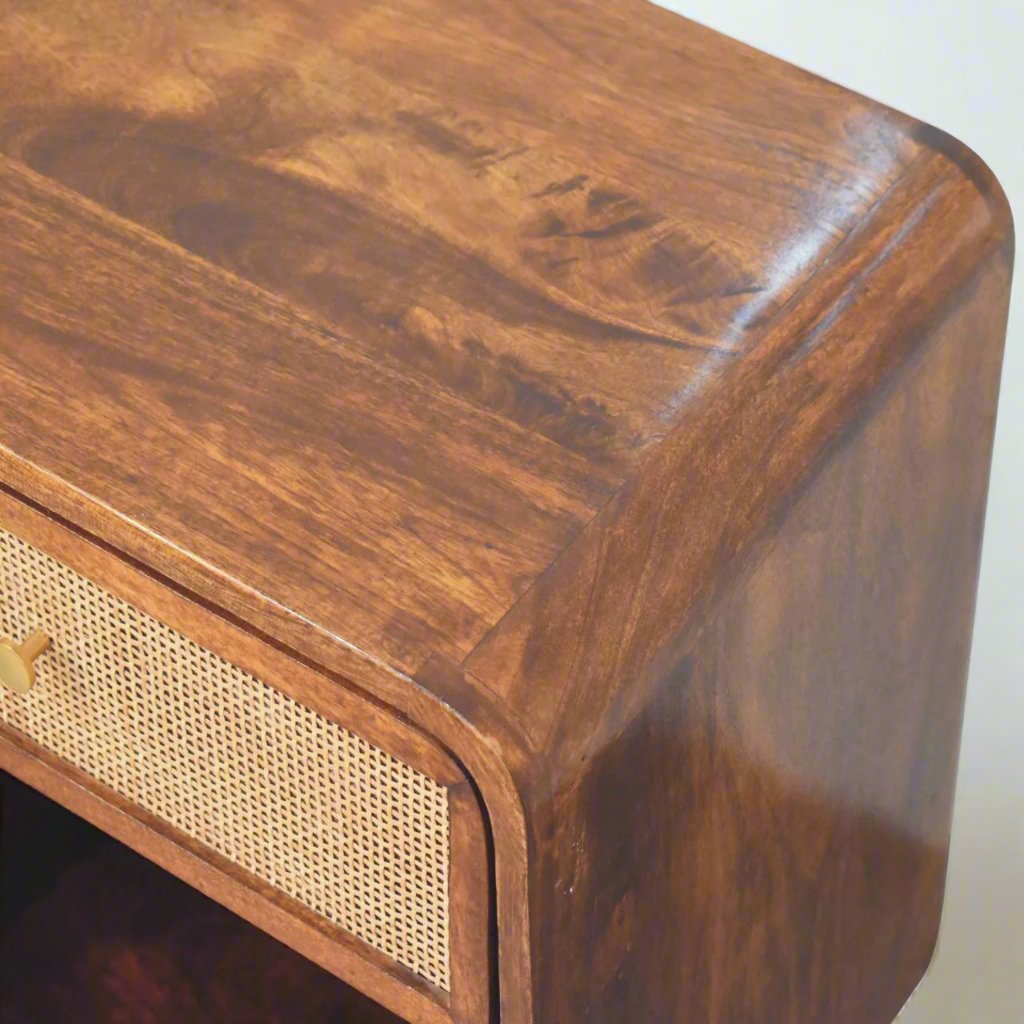 Chestnut Open Woven Bedside