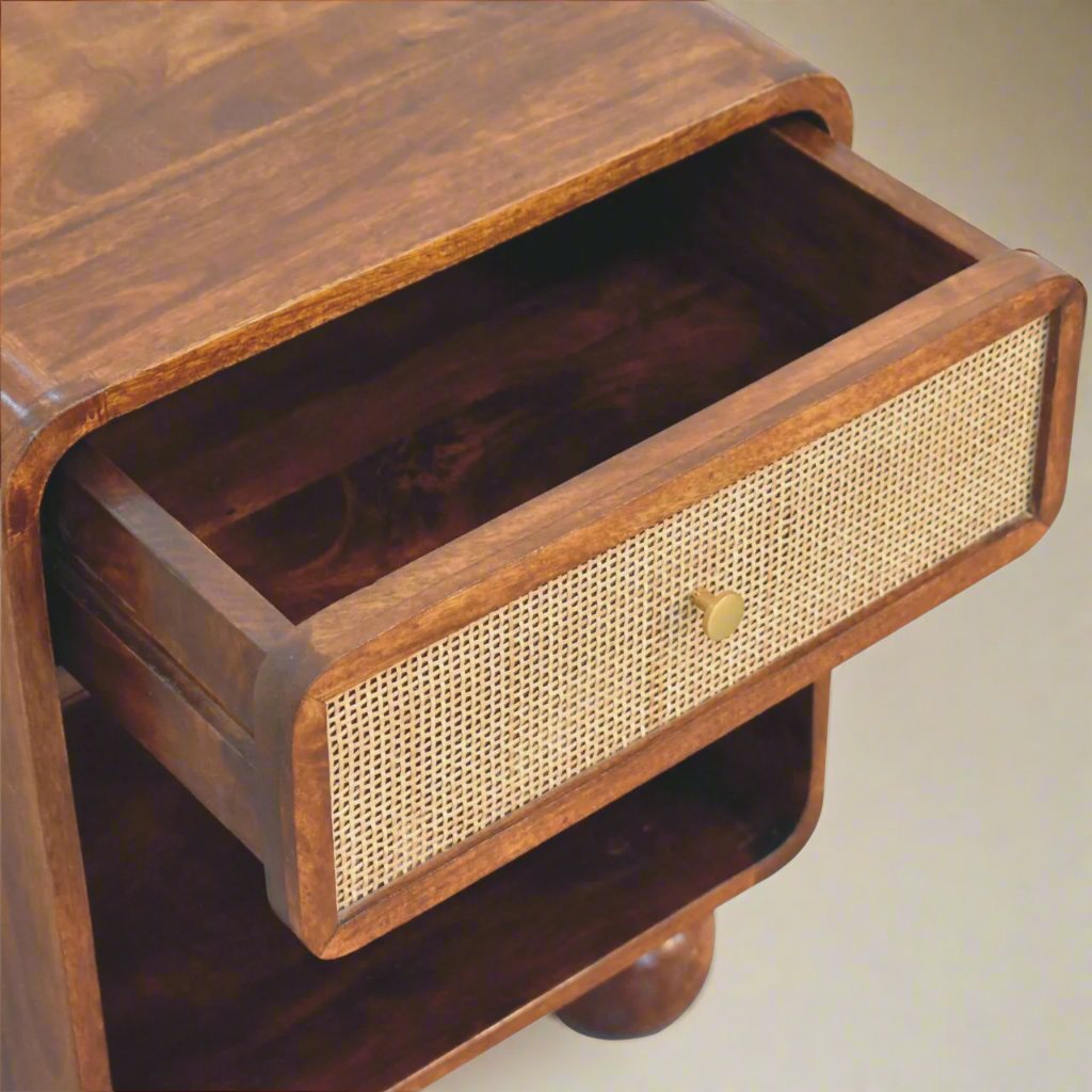 Chestnut Open Woven Bedside