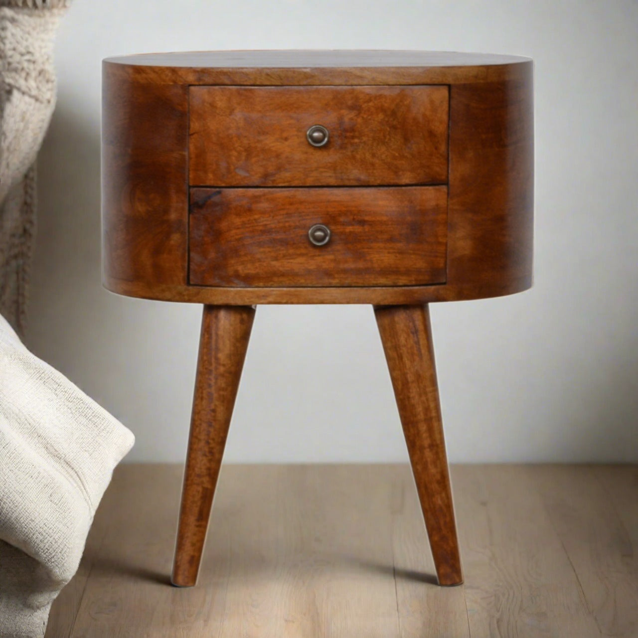 Solid mango wood bedside table